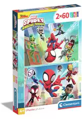 Puzzle 2x60 Spidey and His Amazing Friends di Clementoni 21625