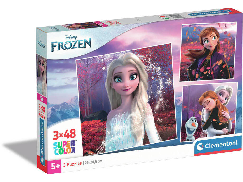 Puzzle 3X48 Super Color Frozen Clementoni 25297