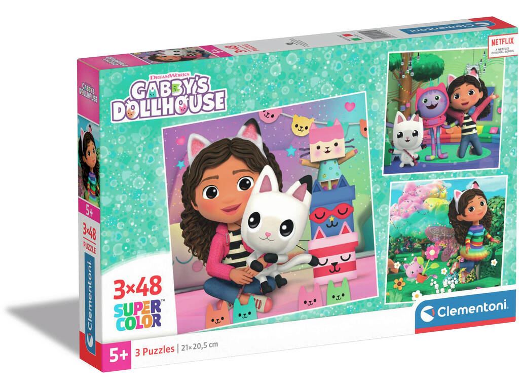 Puzzle 3X48 Square Gabby´s Doll House de Clementoni 25295