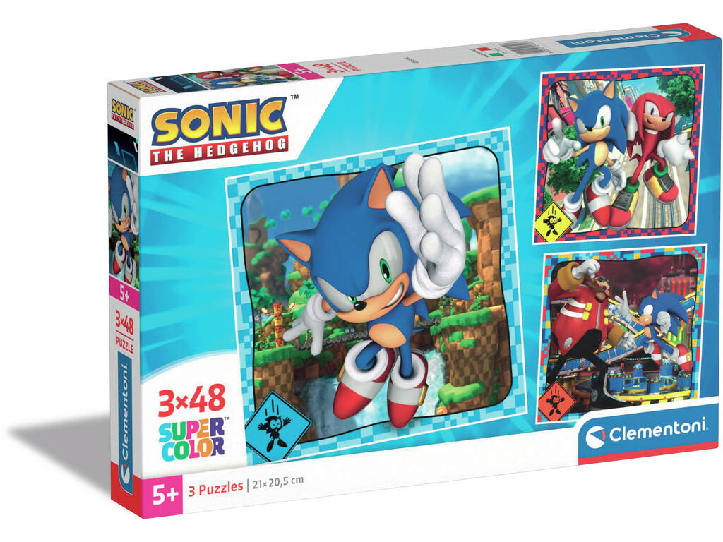 Puzzle 3X48 Square Sonic von Clementoni 25320