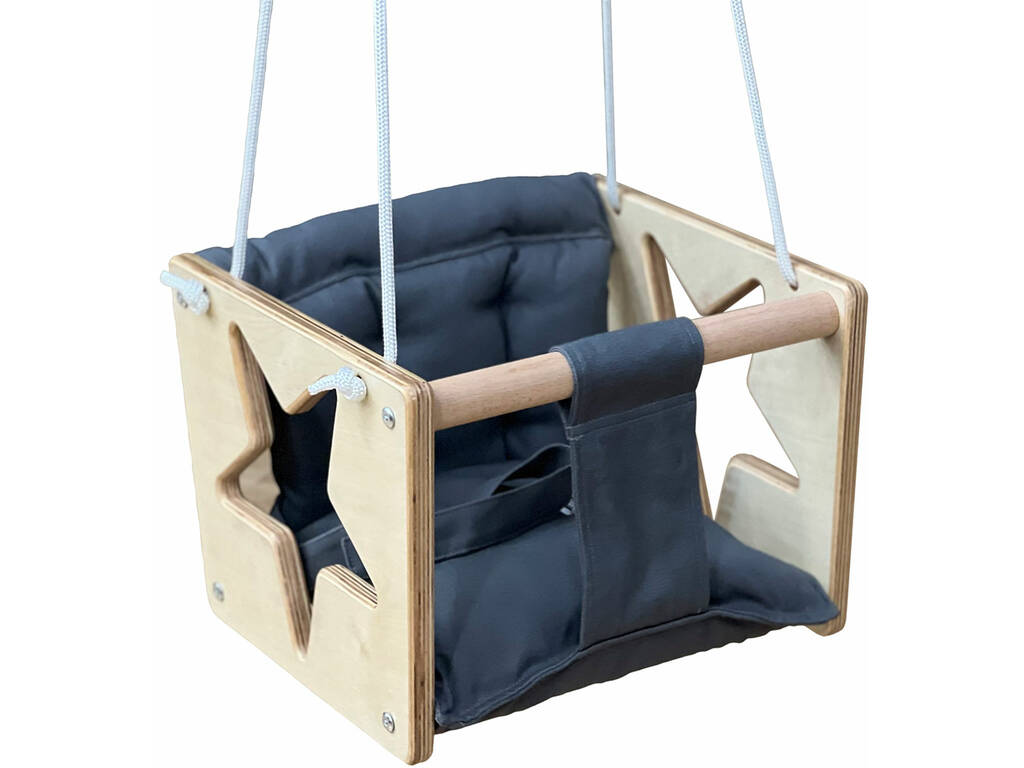 Balançoire à siège en bois design étoilé