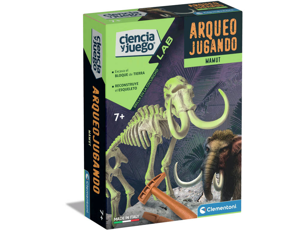 Science et jeu Arqueojugando Mamut Fosforescente Clementoni 55540