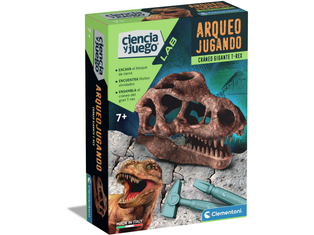 Science et jeu Arqueojugando Crâne géant T-Rex Clementoni 55545