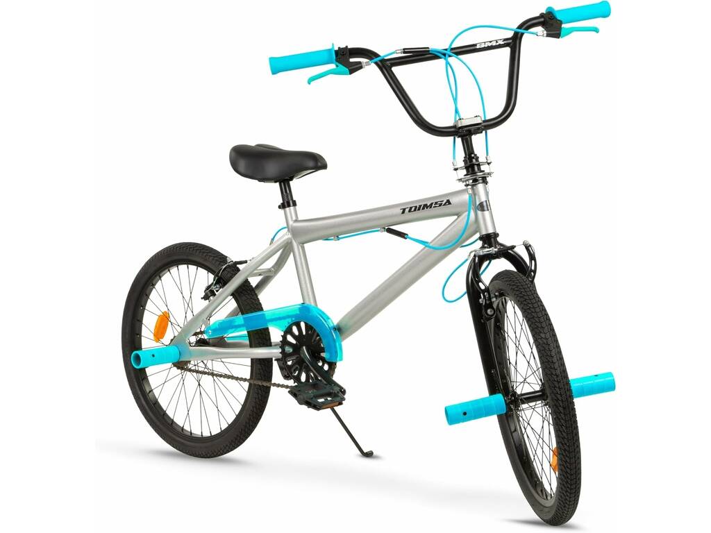 Bicicleta 20” BMX Rueda Fina Plateada y Azul Toimsa 546