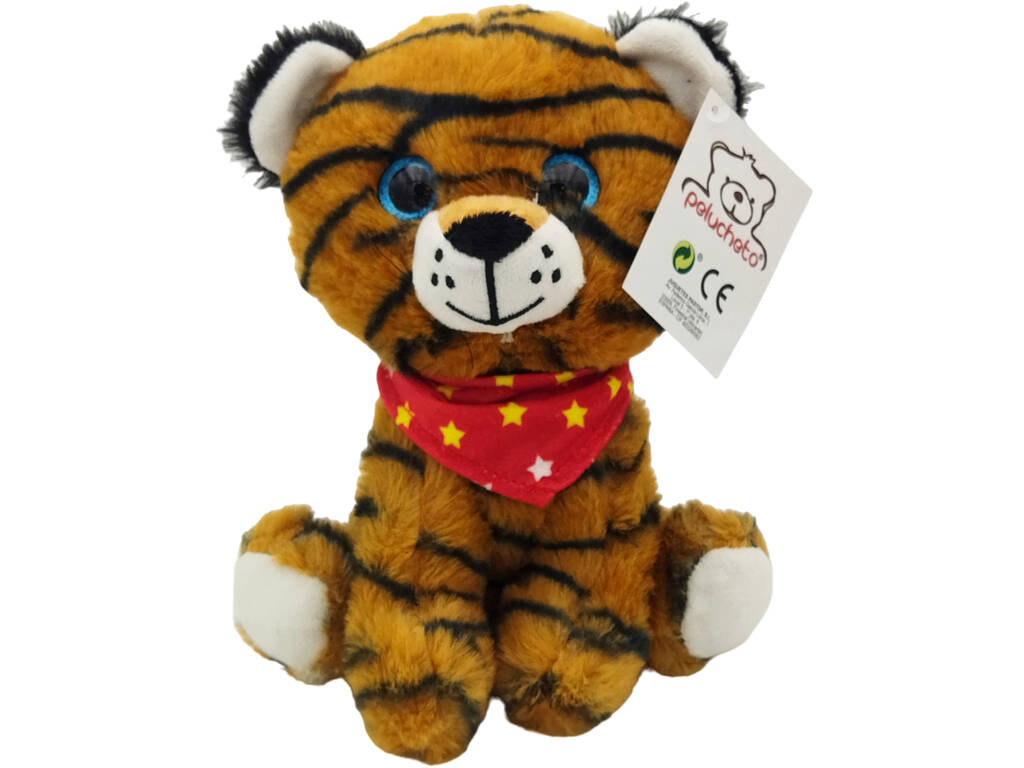 Tigre en peluche avec écharpe 20 cm