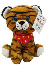 Tigre en peluche avec écharpe 20 cm