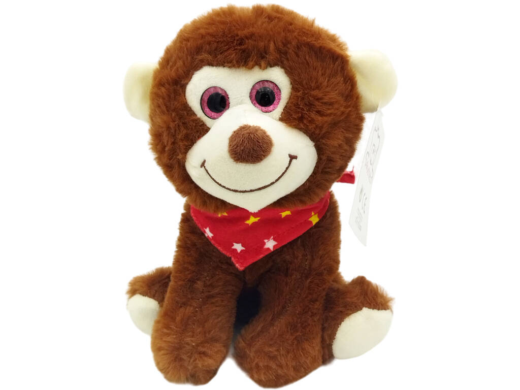 Singe en peluche de 20 cm avec écharpe