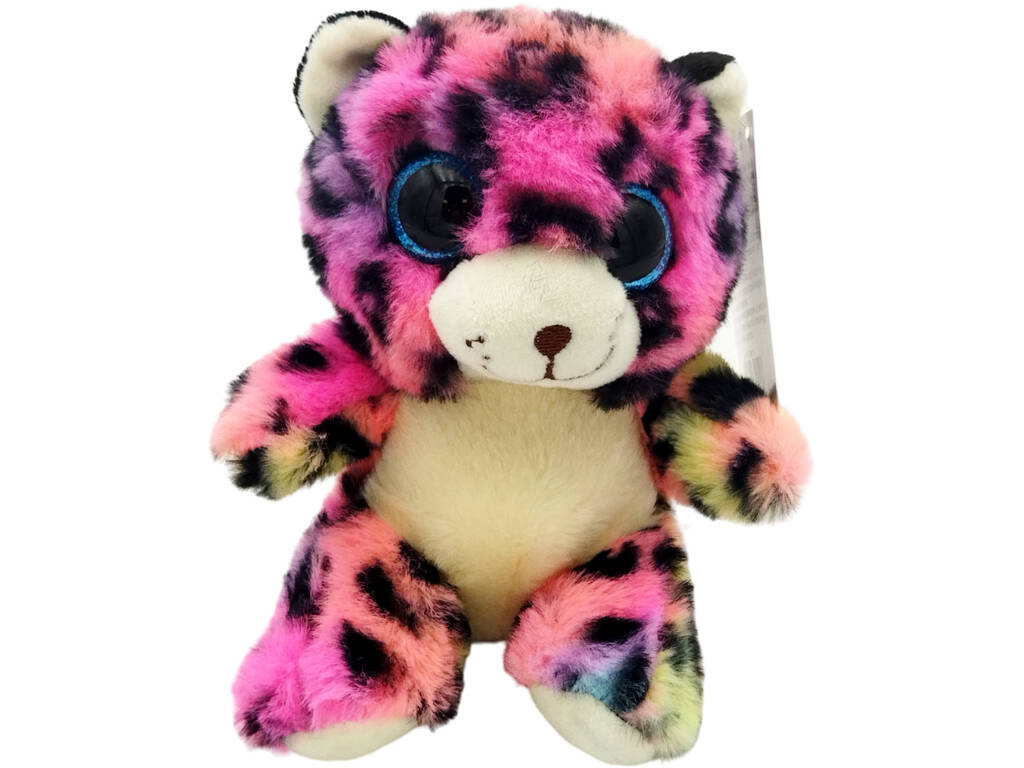 Peluche 14 cm Leopardo fucsia