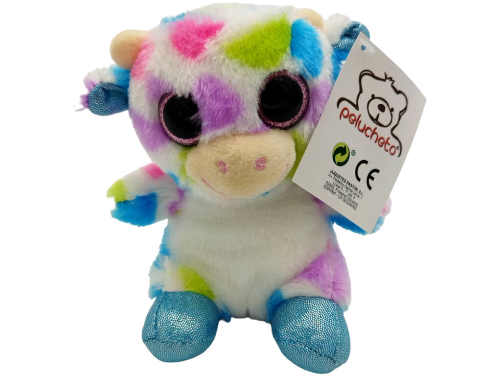 Peluche 14 cm Mucca Multicolore