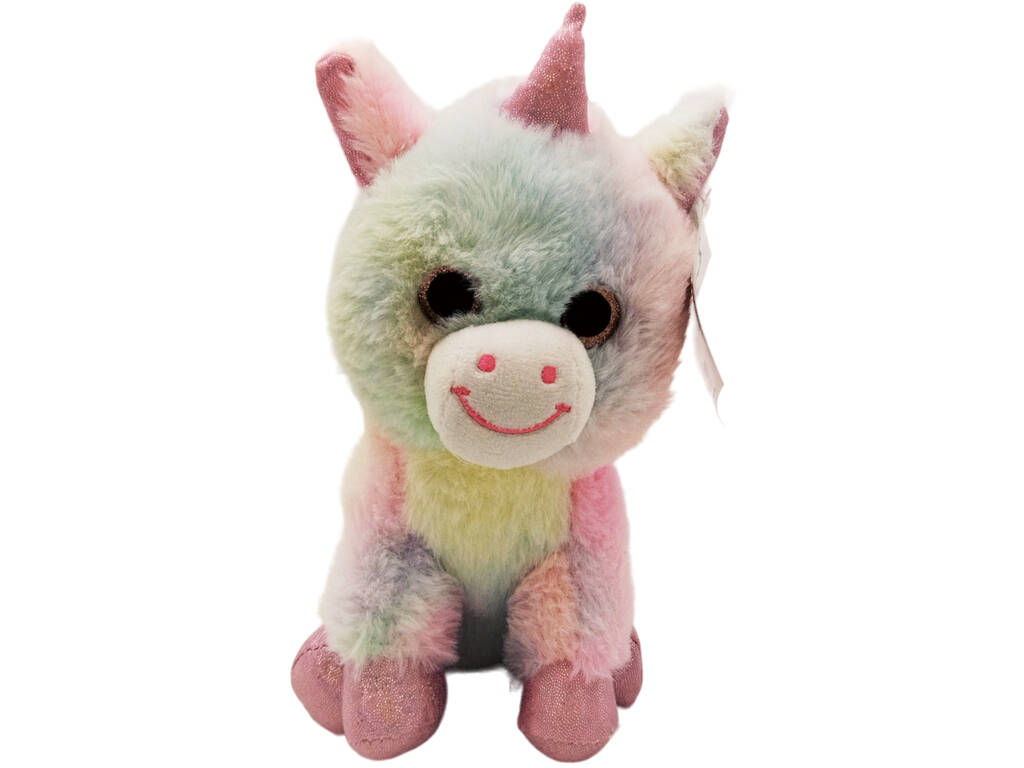 Peluche 22 cm Olhos Brilhantes Unicórnio