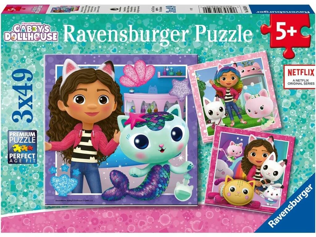 Puzzle A Casa de Bonecas da Gabby 3x49 Peças Ravensburger 05659