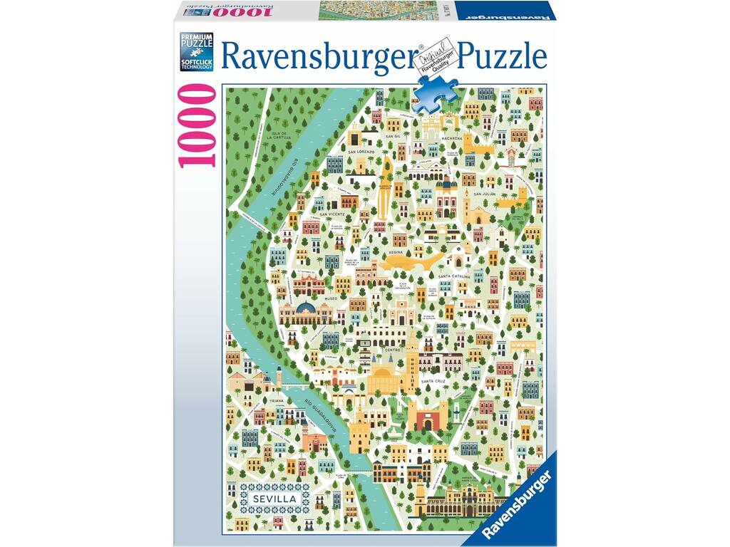 Puzzle 1000 Karte von Sevilla von Ravensburger 17607