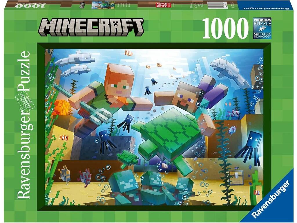 Puzzle 1000 Peças Minecraft Mosaic Ravensburger 17187