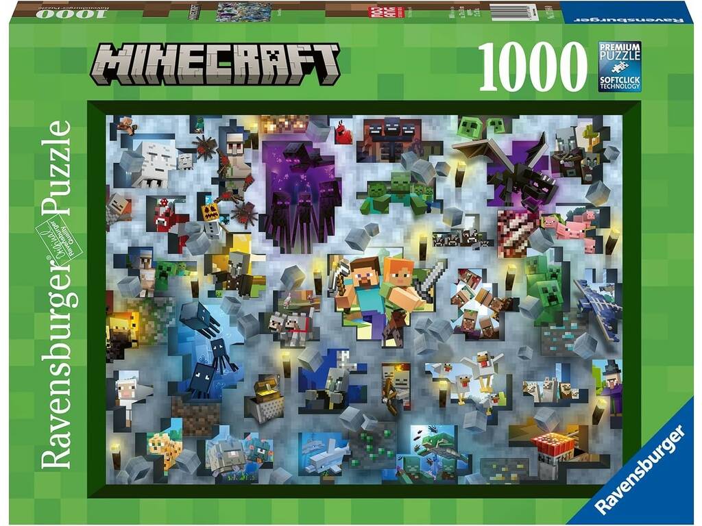 Puzzle 1000 Teile Minecraft Mobs Ravensburger 17188