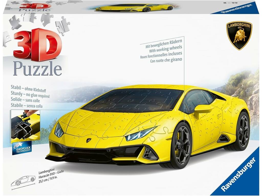 Puzzle 3D Lamborghini Huracán EVO Amarelo Ravensburger 11562