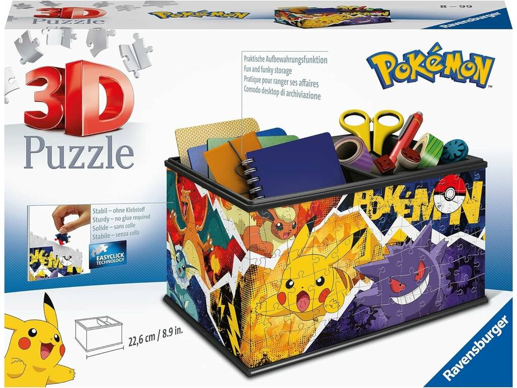 Puzzle 3D Pokémon Caixa Multiusos Ravensburger 11546