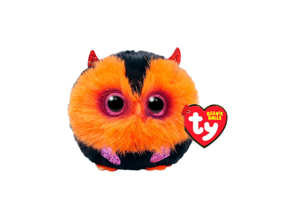 Peluche 7 cm. Hibou noir et orange Whodini TY 42543