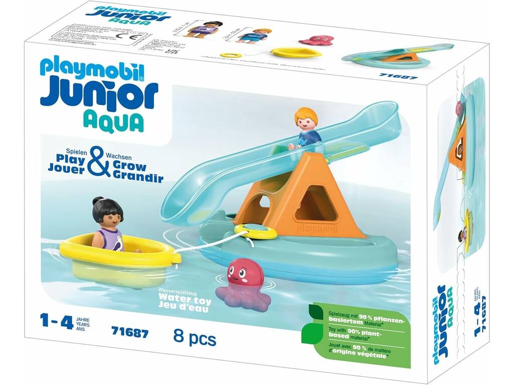 Playmobil Junior Île de bain aquatique avec toboggan 71687