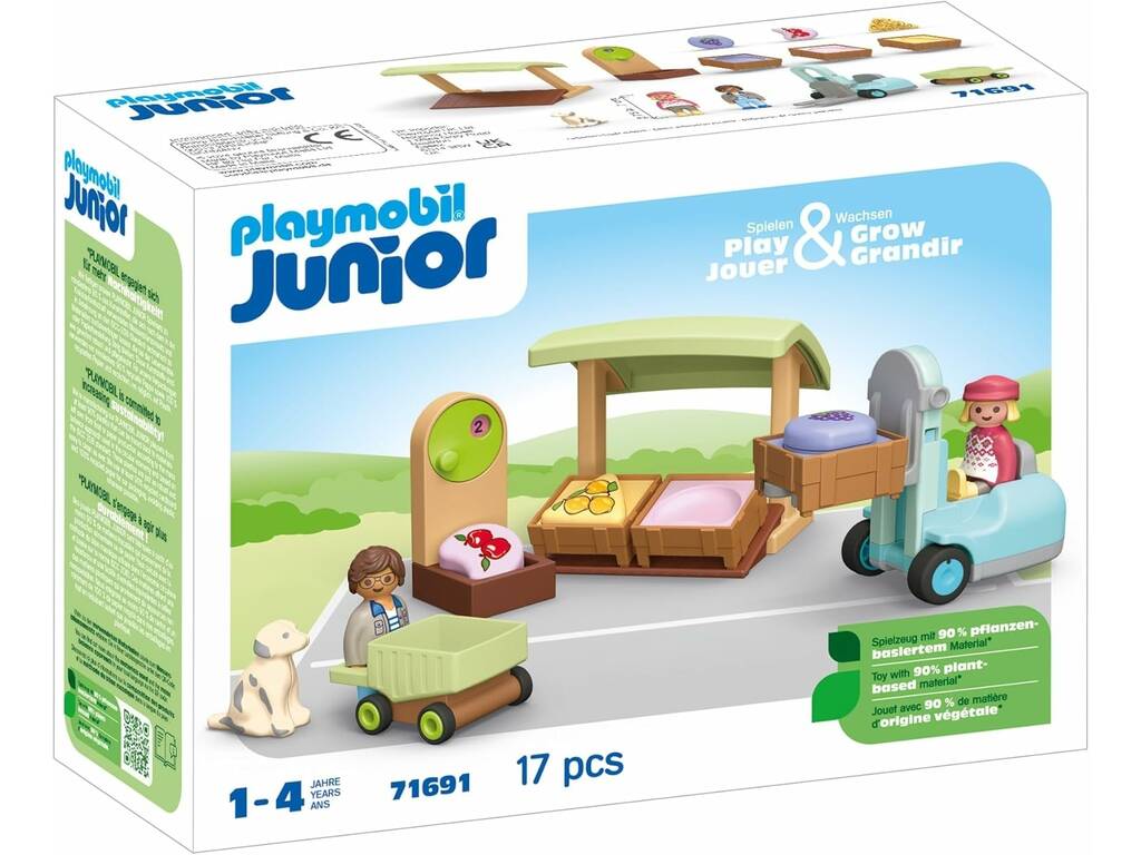 Playmobil Junior Puesto Ecológico y Carretilla Elevadora 71691