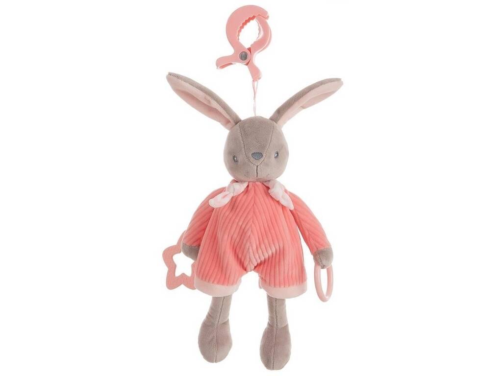 Little Kids Peluche 26 cm. Conejo Rosa Pinza Activity Creaciones Llopis 25641