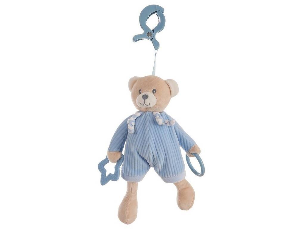 Jouet doux pour enfants 26 cm. Pince d'activité Ours Bleu Creaciones Llopis 25646