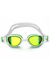 Lunettes de natation blanches et vertes pour enfants avec protection antibue et anti-UV