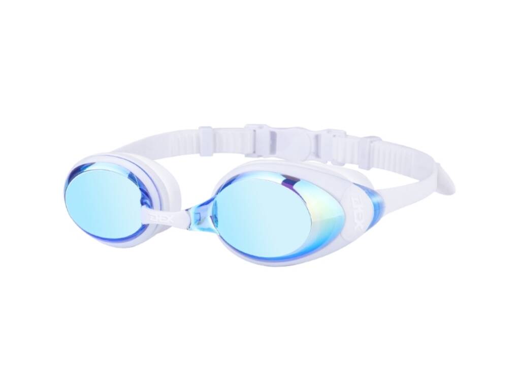 Lunettes de natation adultes bleues et blanches avec antibuée et protection UV