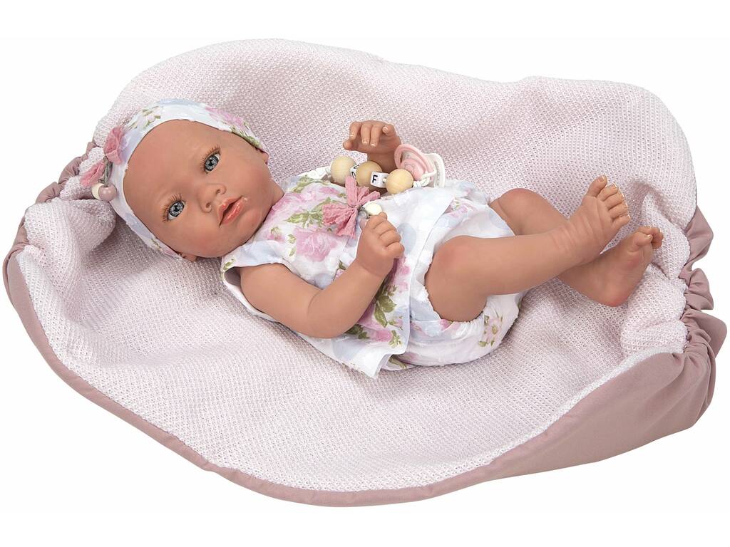 Boneca Bebé Reborn 38 cm Inna Rosa com Manta Arias 98106