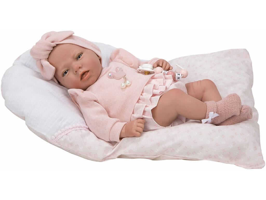 Baby Doll Reborn Alba Pink 40 cm. avec coussin Arias 98121