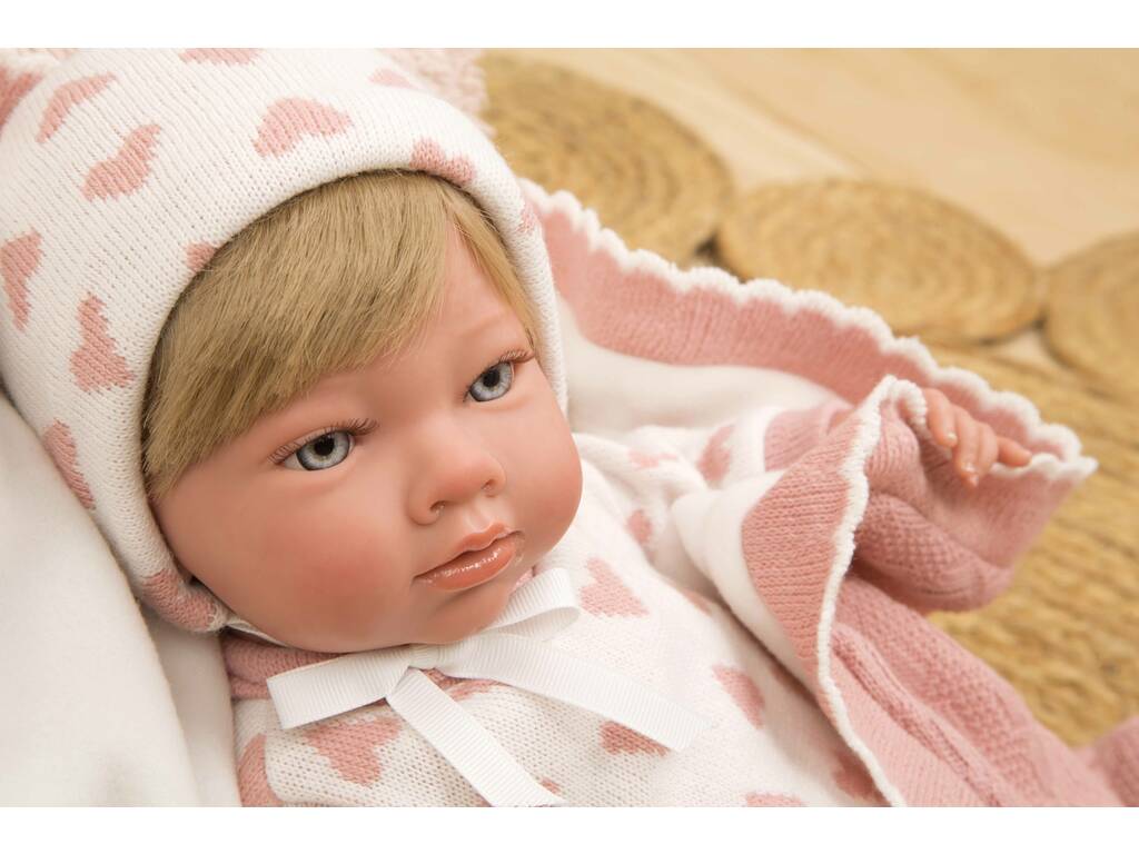 Cristina Reborn Baby Doll Rose 40 cm. avec couverture Arias 98141