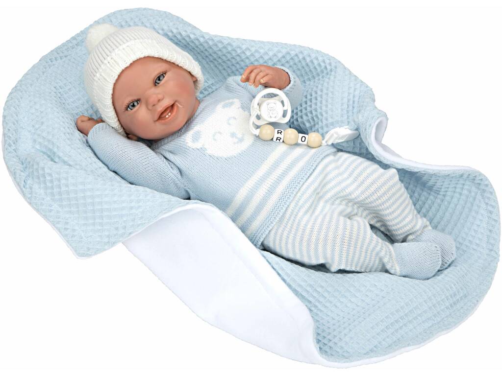 Reborn-Babypuppe Paulo Blau 40 cm mit Decke von Arias 98148