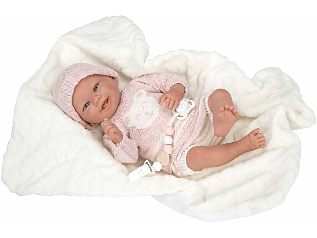 Bambola Bebè Reborn 45 cm. Adriana Rosa con Coperta Arias 98149