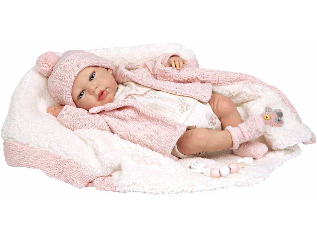 Reborn-Puppe 40 cm. Rosa Marta mit Decke von Arias 98165