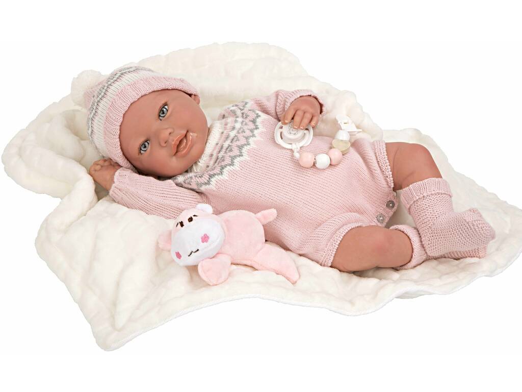 Bambola Reborn 45 cm. Anais con coperta e peluche Arias 98152