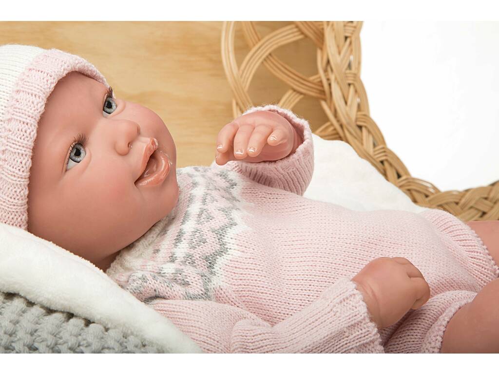 Bambola Reborn 45 cm. Anais con coperta e peluche Arias 98152