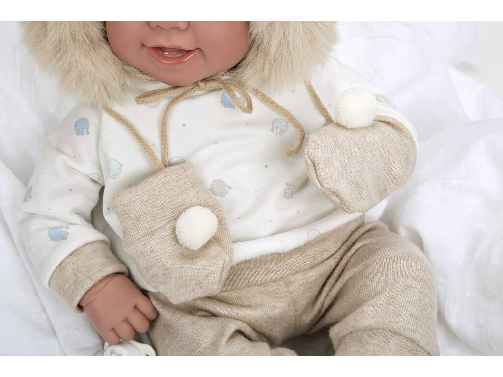 Muñeca Bebé Elegance Zoe Beige de 45 cm. con Manoplas Arias 65379