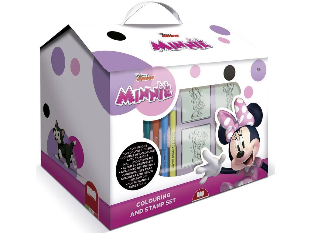 Minnie Caixa com Forma de Casa com 7 Carimbos e 7 Marcadores de Multiprint 9866