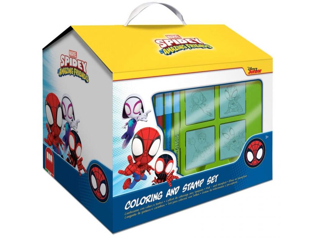 Spidey Caixa com Forma de Casa com 7 Carimbos e 7 Marcadores de Multiprint 9135