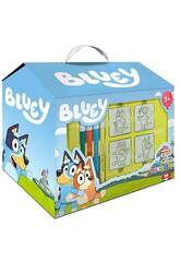 imagen Bluey Caixa com Forma de Casa com 7 Carimbos e 7 Marcadores de Multiprint 9120