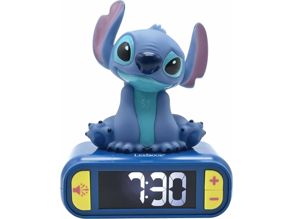 Disney Classics Reloj Despertador Digital Stitch 3D con Luz y Sonidos Lexibook RL800D