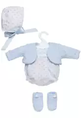 Babygrow Boneca Recém-Nascida 42 cm. Casaco de Malha Azul de Berbesa T5114