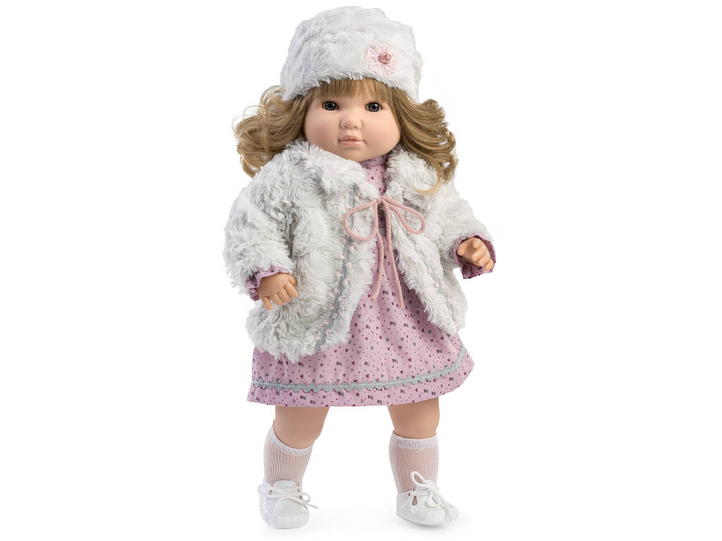 Muñeca Sandra Habladora 42 cm. Chaqueta Gris de Berbesa 4425