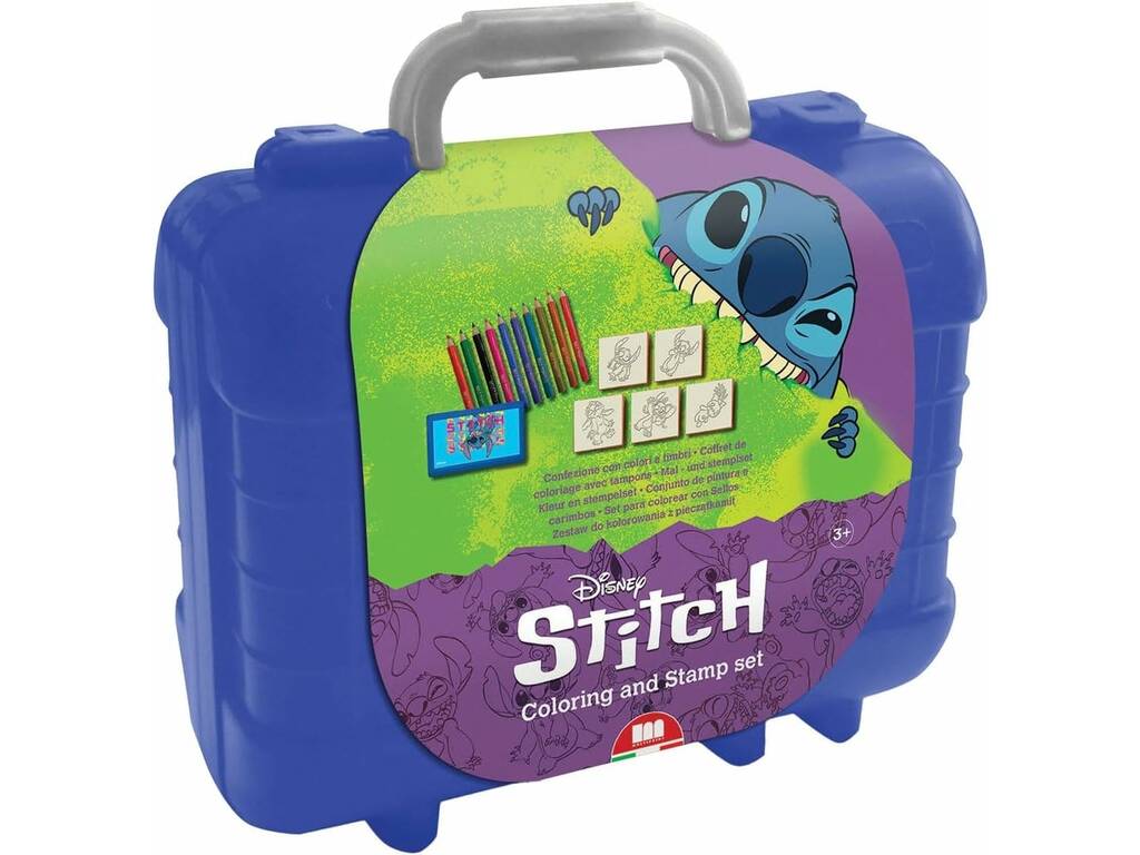 Stitch Valigetta con timbri e matite colorate Multiprint 42134