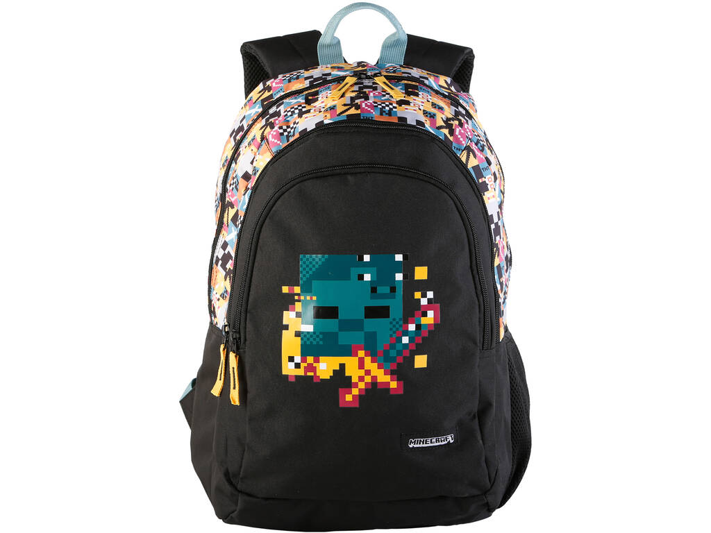 Minecraft pixel mochila escolar duplo compartimento adaptável a carrinho de Toybags T434-961