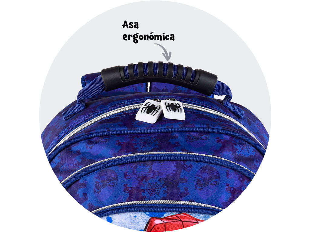 Spiderman Mochila Doble Compartimento Adaptable a Carro de Toybags T434-132