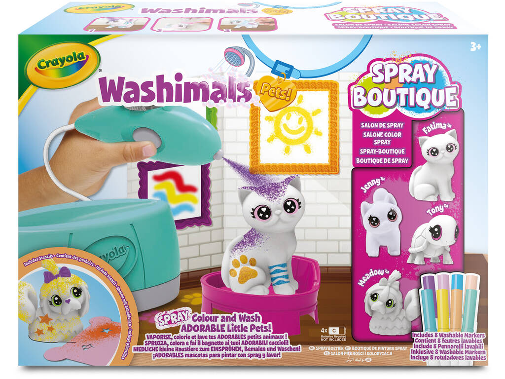 Crayola Washimals Pets Spray Boutique con 4 Mascotas