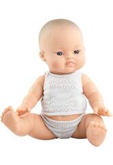 imagen Muñeca 34 cm Gordi Niña Asiática Pijama Blanco Paola Reina 4005