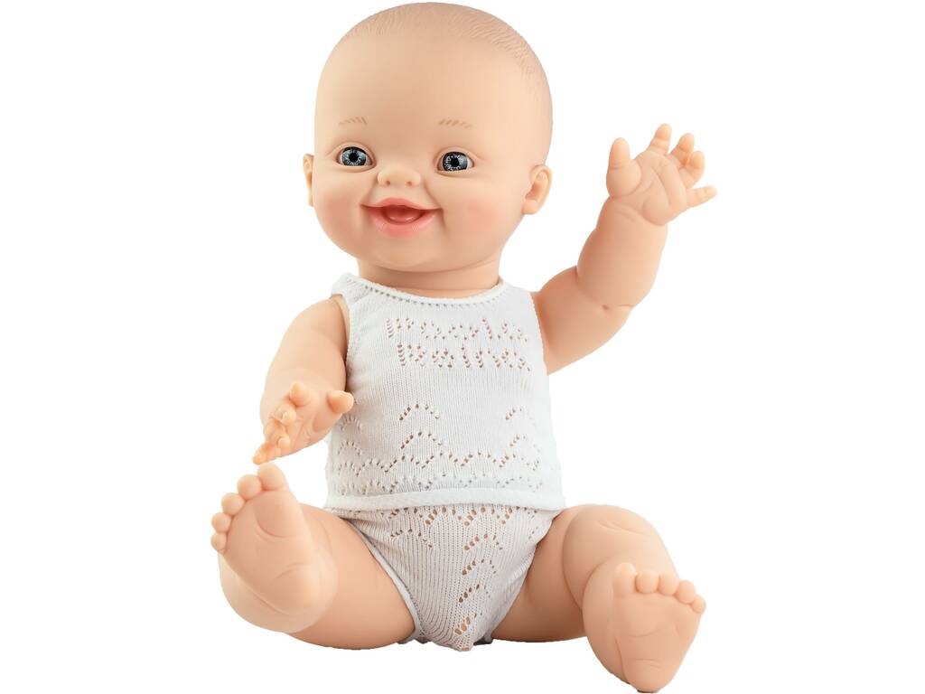 Boneco 34 cm Gordi Menino Europeu Pijama Branco Paola Reina 4007