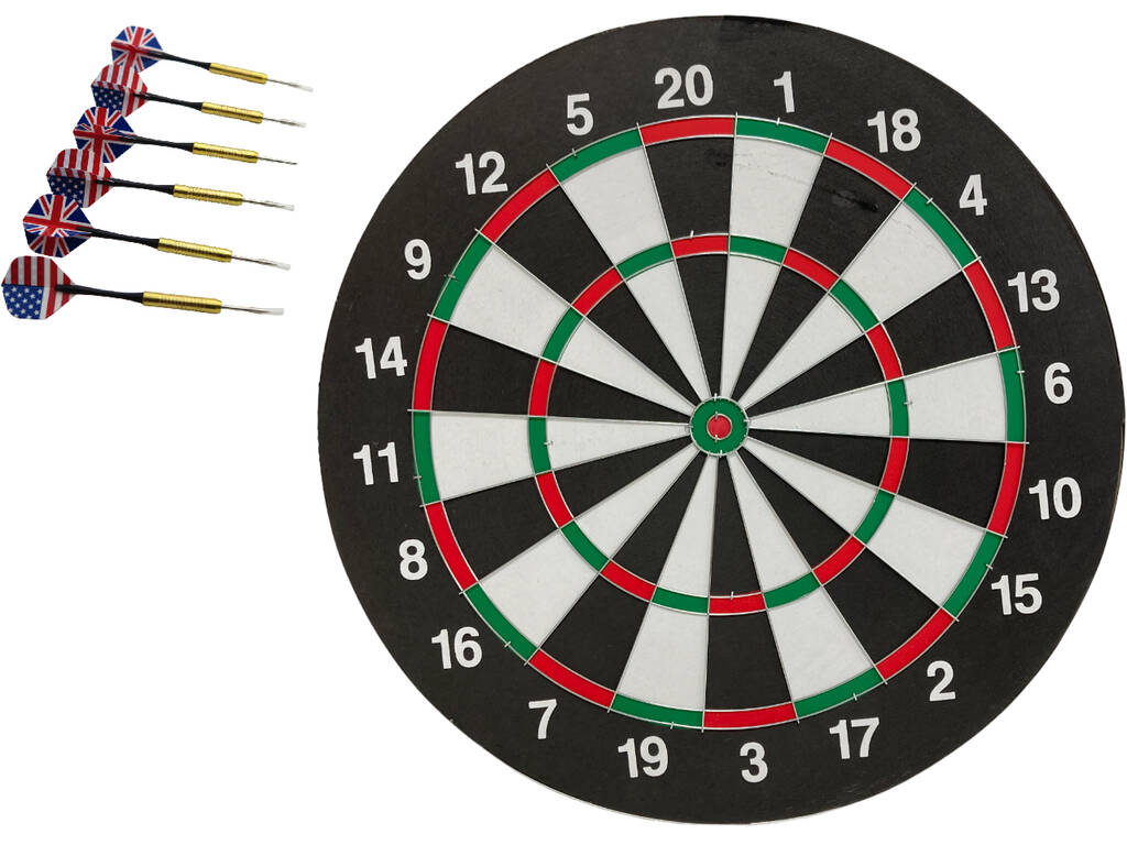 Offizielle 2-in-1-Dartscheibe von 45 cm mit 6 Darts