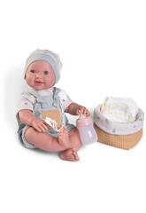 Antonio Juan Babypuppe Neugeborenes Mia Macht Pipi mit Wickeltasche 42 cm 50415